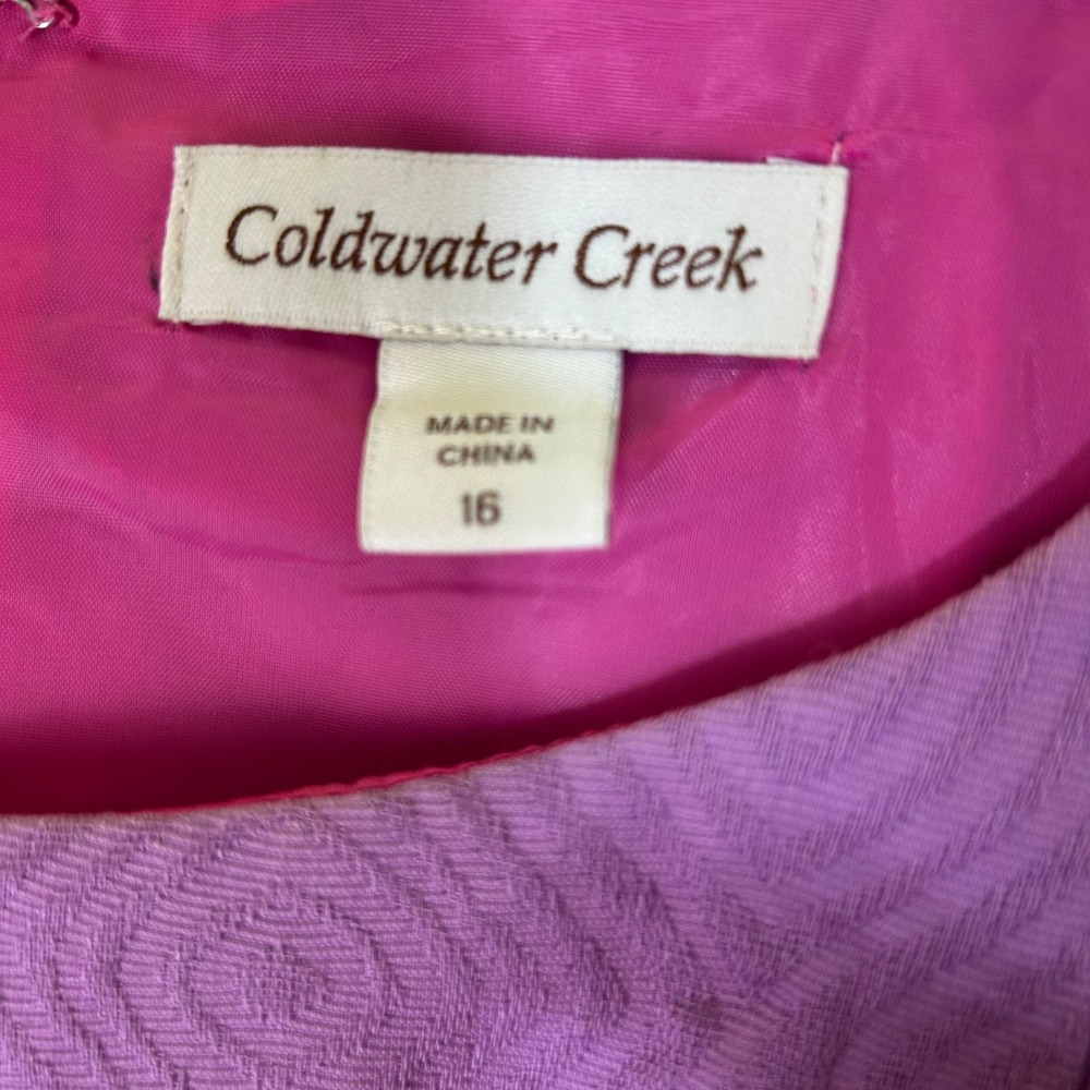Coldwater Creek Purple Textured Peplum Sheath Dress Size‎ 16 Easter Spring - Picture 3 of 7